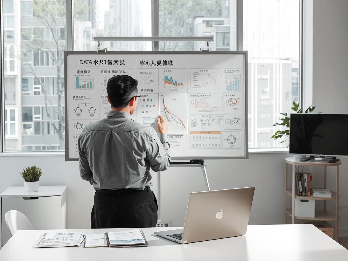 数据模型设计师在白板上绘制ER图